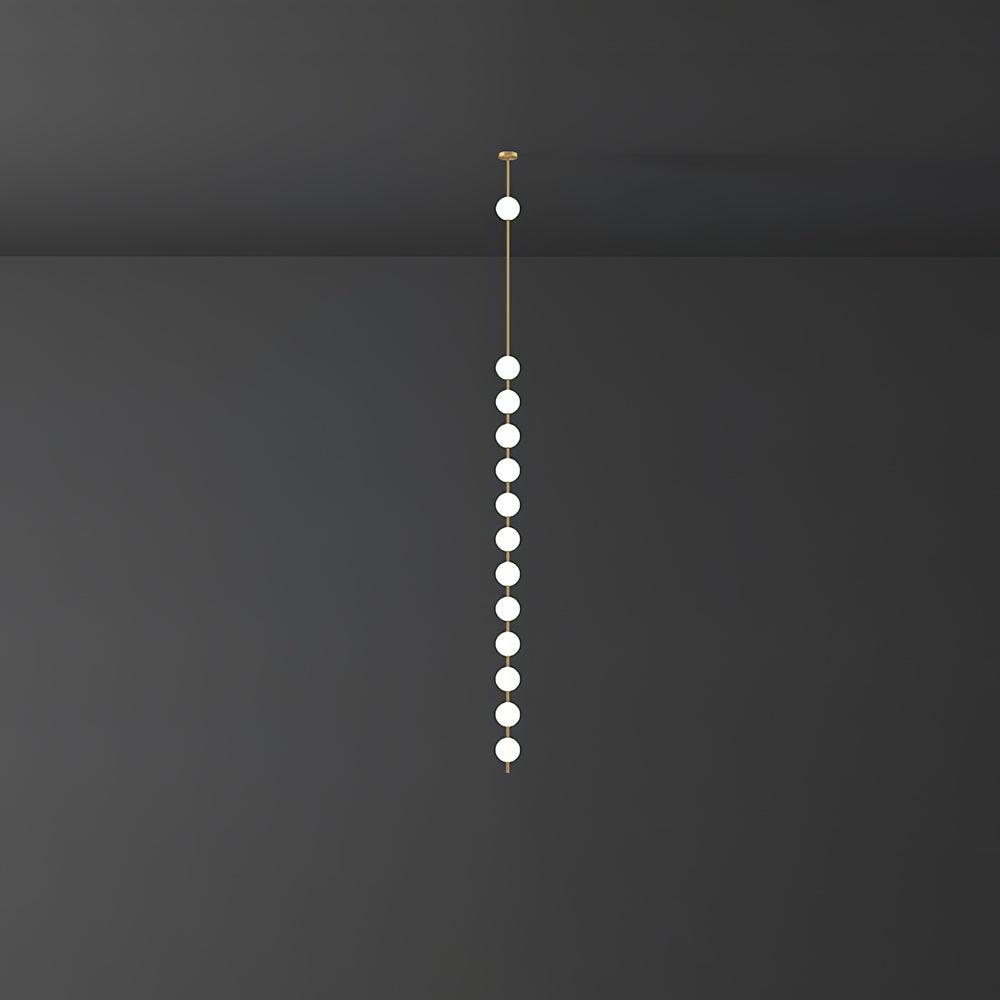 Modern Vertical Brass Globe LED Pendant Light Multi Ball Ceiling Fixture for Hallways