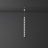Modern Vertical Brass Globe LED Pendant Light Multi Ball Ceiling Fixture for Hallways
