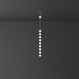 Modern Vertical Brass Globe LED Pendant Light Multi Ball Ceiling Fixture for Hallways