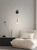 Modern Vertical Crystal Sconce Wall Lamp with Seeded Glass Orb and LED Lighting