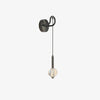 Modern Vertical Crystal Sconce Wall Lamp with Seeded Glass Orb and LED Lighting