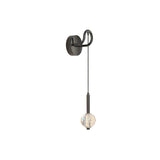 Modern Vertical Crystal Sconce Wall Lamp with Seeded Glass Orb and LED Lighting