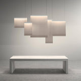Modern Vertical Fabric Curtain LED Pendant Light for Indoor Living Spaces