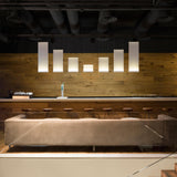Modern Vertical Fabric Curtain LED Pendant Light for Indoor Living Spaces