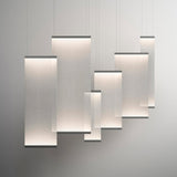 Modern Vertical Fabric Curtain LED Pendant Light for Indoor Living Spaces