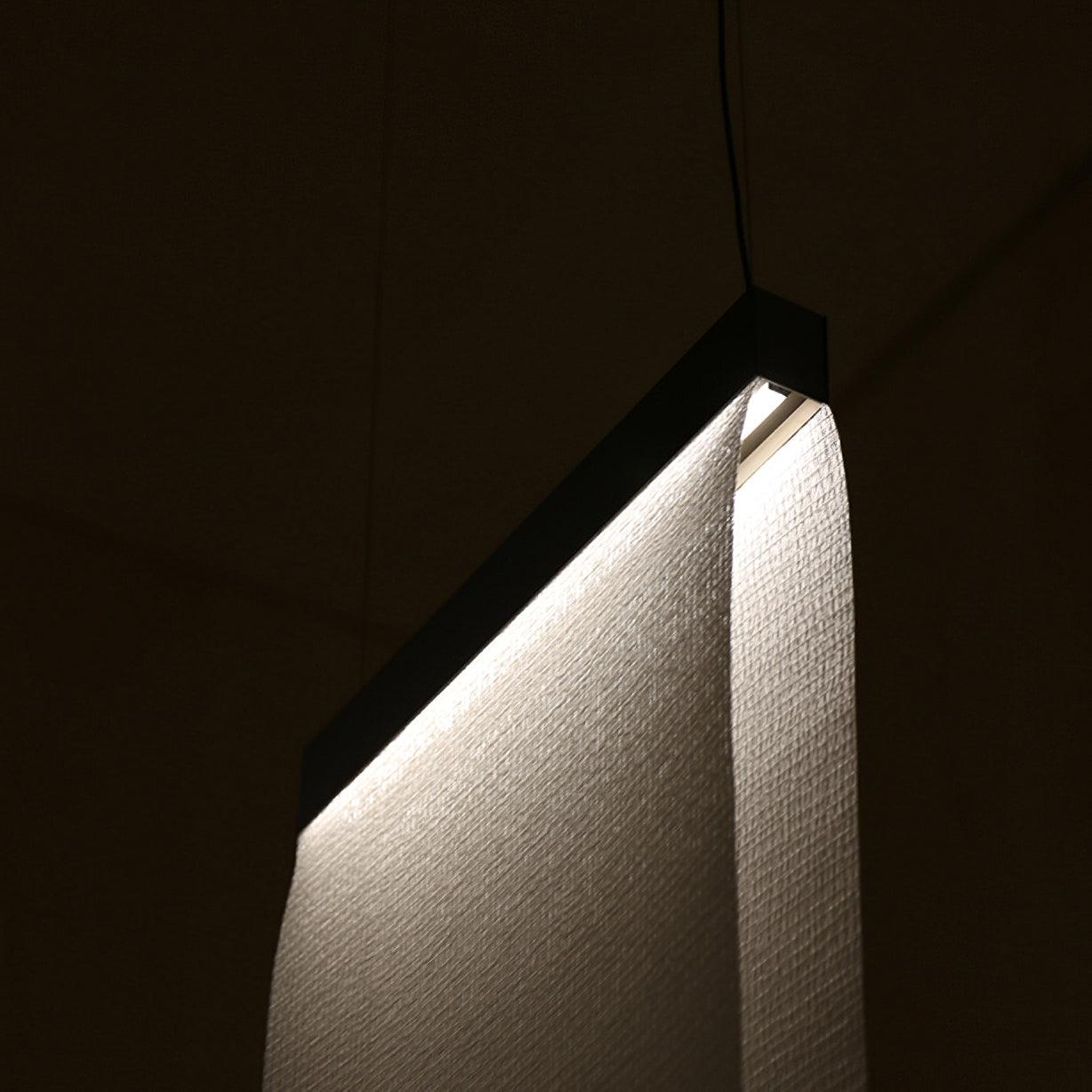 Modern Vertical Fabric Curtain LED Pendant Light for Indoor Living Spaces
