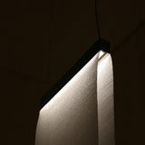 Modern Vertical Fabric Curtain LED Pendant Light for Indoor Living Spaces