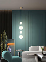 Modern Vertical Glass Globe Pendant Light in Black and Brass Finishes