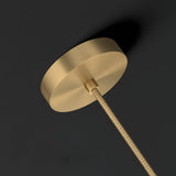 Modern Vertical Glass Globe Pendant Light in Black and Brass Finishes