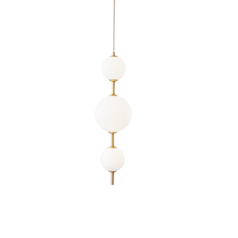 Modern Vertical Glass Globe Pendant Light in Black and Brass Finishes