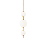 Modern Vertical Glass Globe Pendant Light in Black and Brass Finishes