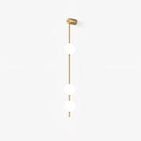 Modern Vertical Glass Globe Wall Sconce Brass LED Bracket Lighting for Interior