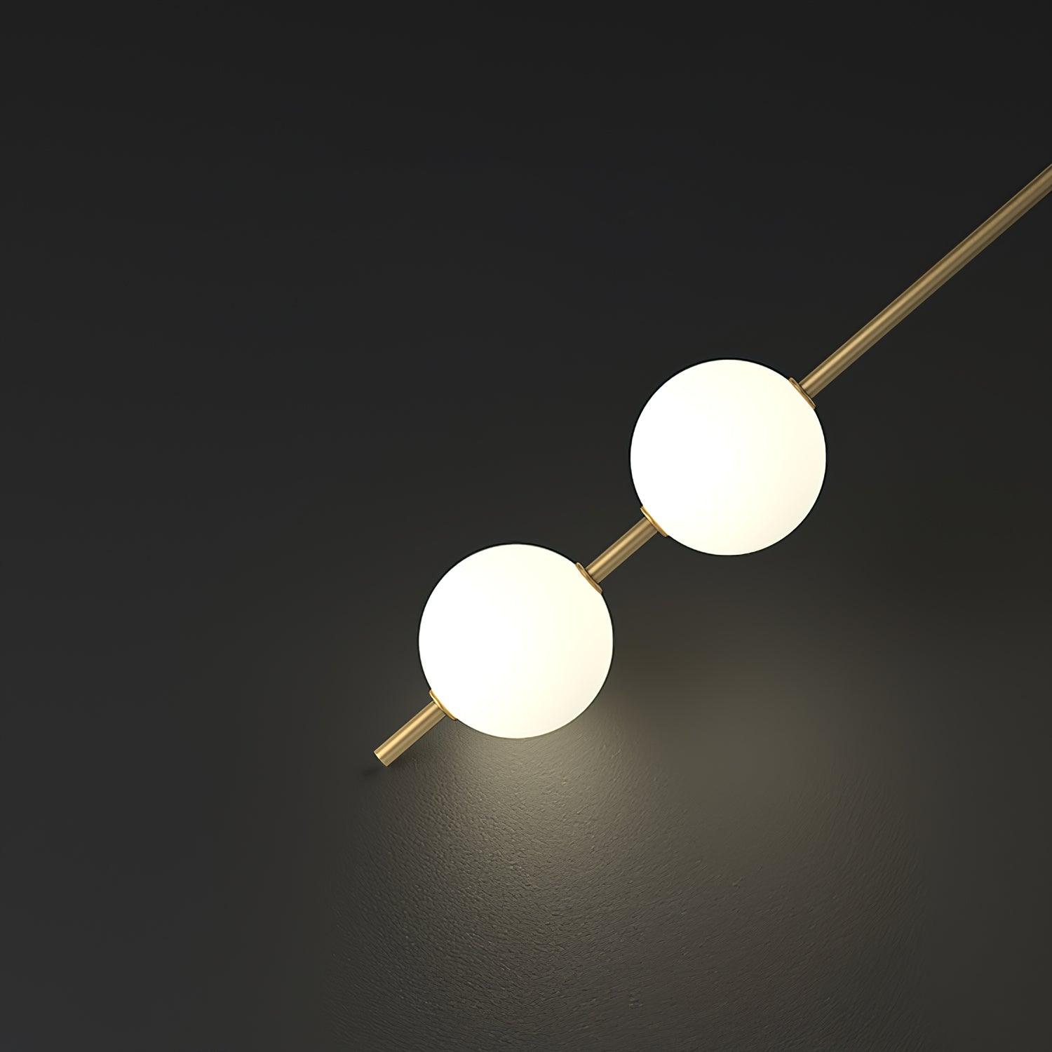Modern Vertical Glass Globe Wall Sconce Brass LED Bracket Lighting for Interior