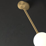 Modern Vertical Glass Globe Wall Sconce Brass LED Bracket Lighting for Interior
