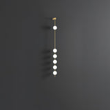 Modern Vertical Glass Globe Wall Sconce Brass LED Bracket Lighting for Interior