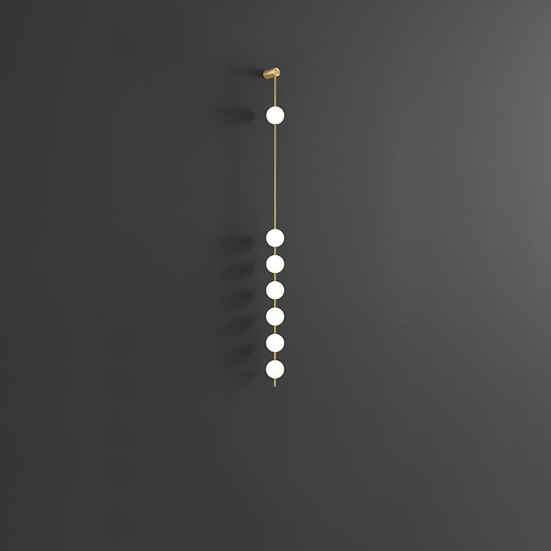 Modern Vertical Glass Globe Wall Sconce Brass LED Bracket Lighting for Interior