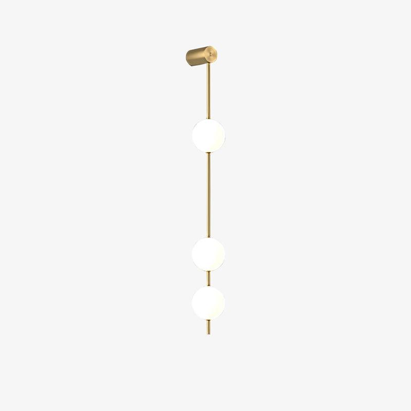 Modern Vertical Glass Globe Wall Sconce Brass LED Bracket Lighting for Interior