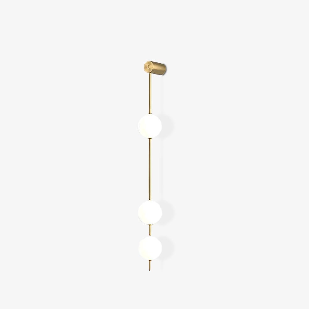 Modern Vertical Glass Globe Wall Sconce Brass LED Bracket Lighting for Interior