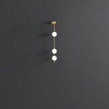 Modern Vertical Glass Globe Wall Sconce Brass LED Bracket Lighting for Interior