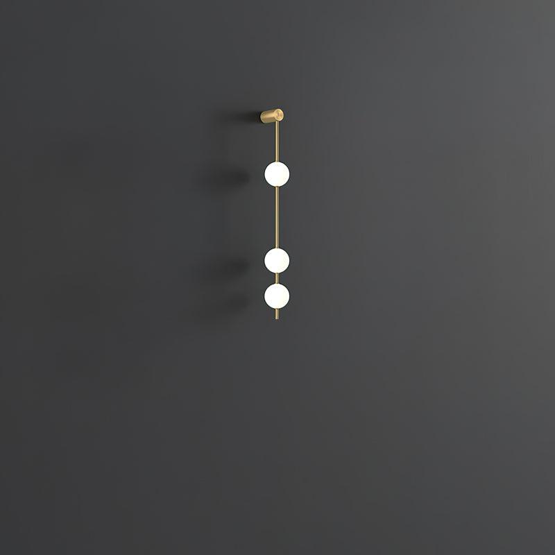 Modern Vertical Glass Globe Wall Sconce Brass LED Bracket Lighting for Interior