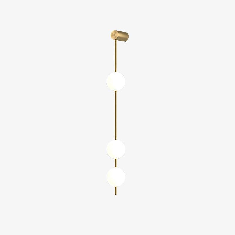 Modern Vertical Glass Globe Wall Sconce Brass LED Bracket Lighting for Interior