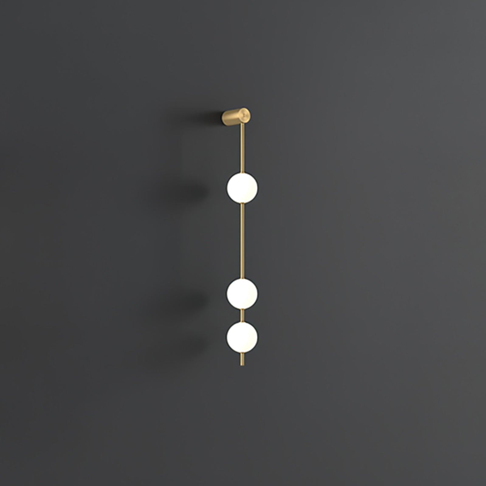 Modern Vertical Glass Globe Wall Sconce Brass LED Bracket Lighting for Interior