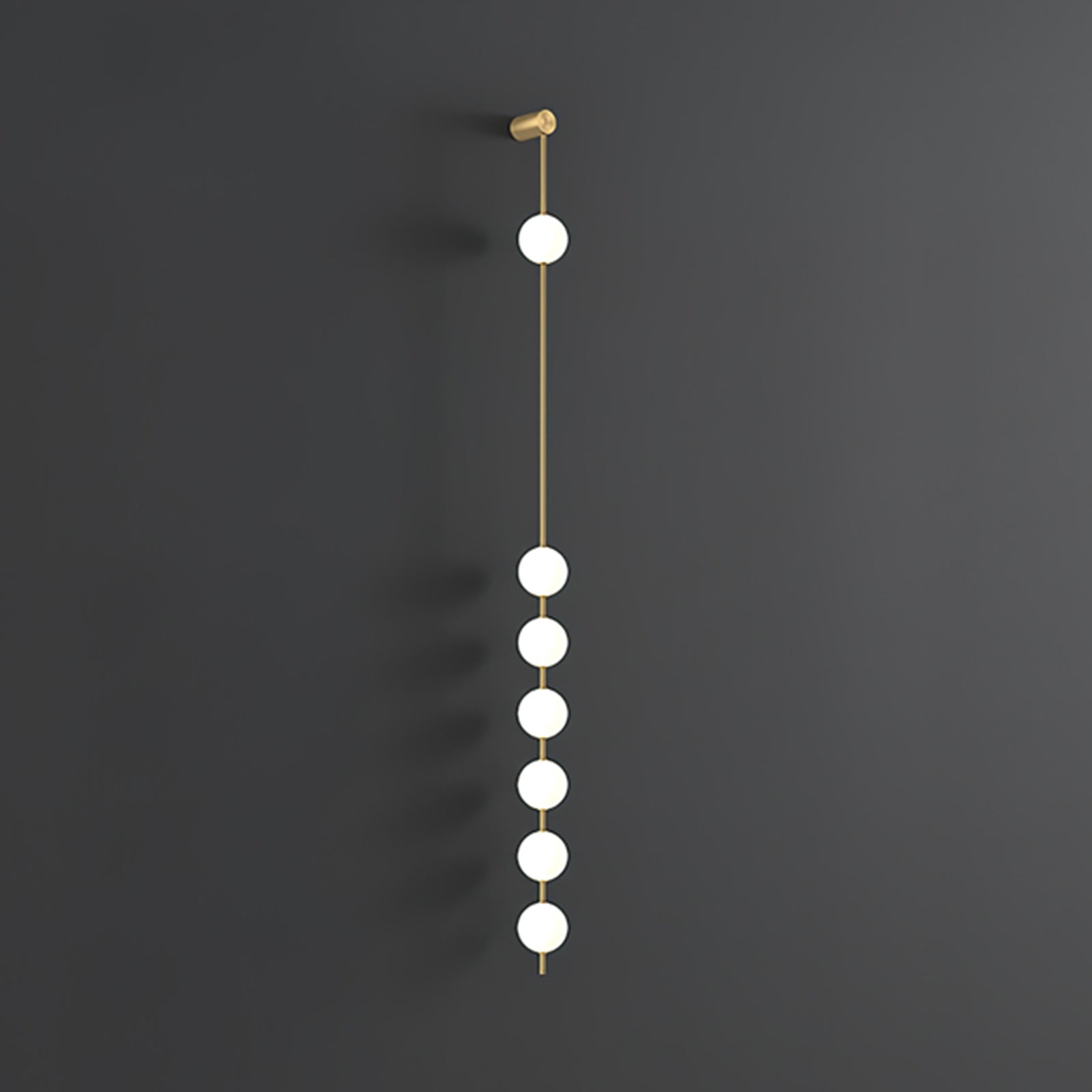 Modern Vertical Glass Globe Wall Sconce Brass LED Bracket Lighting for Interior