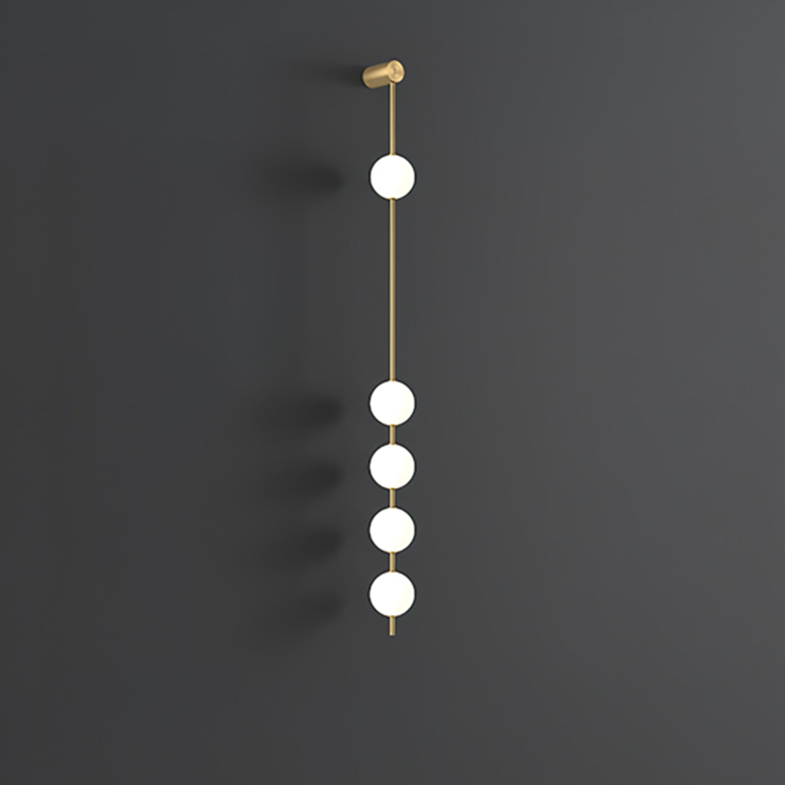 Modern Vertical Glass Globe Wall Sconce Brass LED Bracket Lighting for Interior