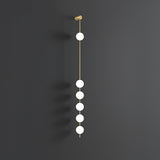 Modern Vertical Glass Globe Wall Sconce Brass LED Bracket Lighting for Interior