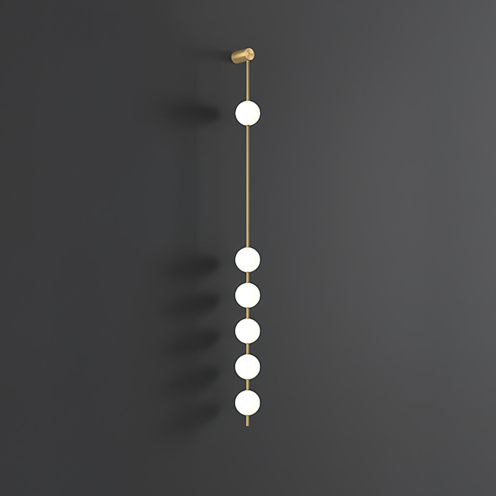Modern Vertical Glass Globe Wall Sconce Brass LED Bracket Lighting for Interior