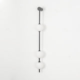 Modern Vertical Glass Globe Wall Sconce Brass LED Bracket Lighting for Interior