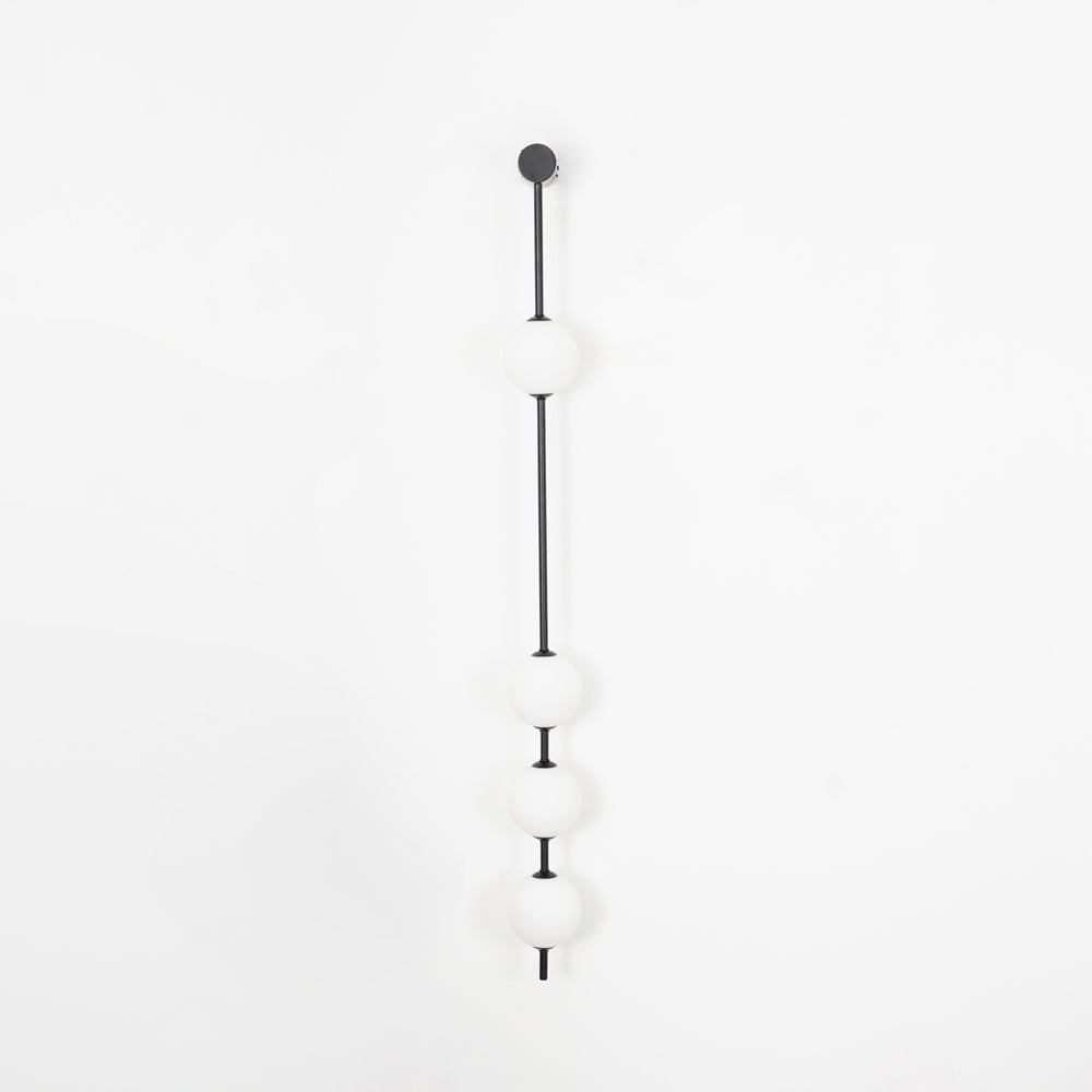 Modern Vertical Glass Globe Wall Sconce Brass LED Bracket Lighting for Interior