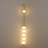 Modern Vertical Glass Globe Wall Sconce Brass LED Bracket Lighting for Interior