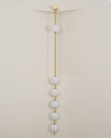 Modern Vertical Glass Globe Wall Sconce Brass LED Bracket Lighting for Interior