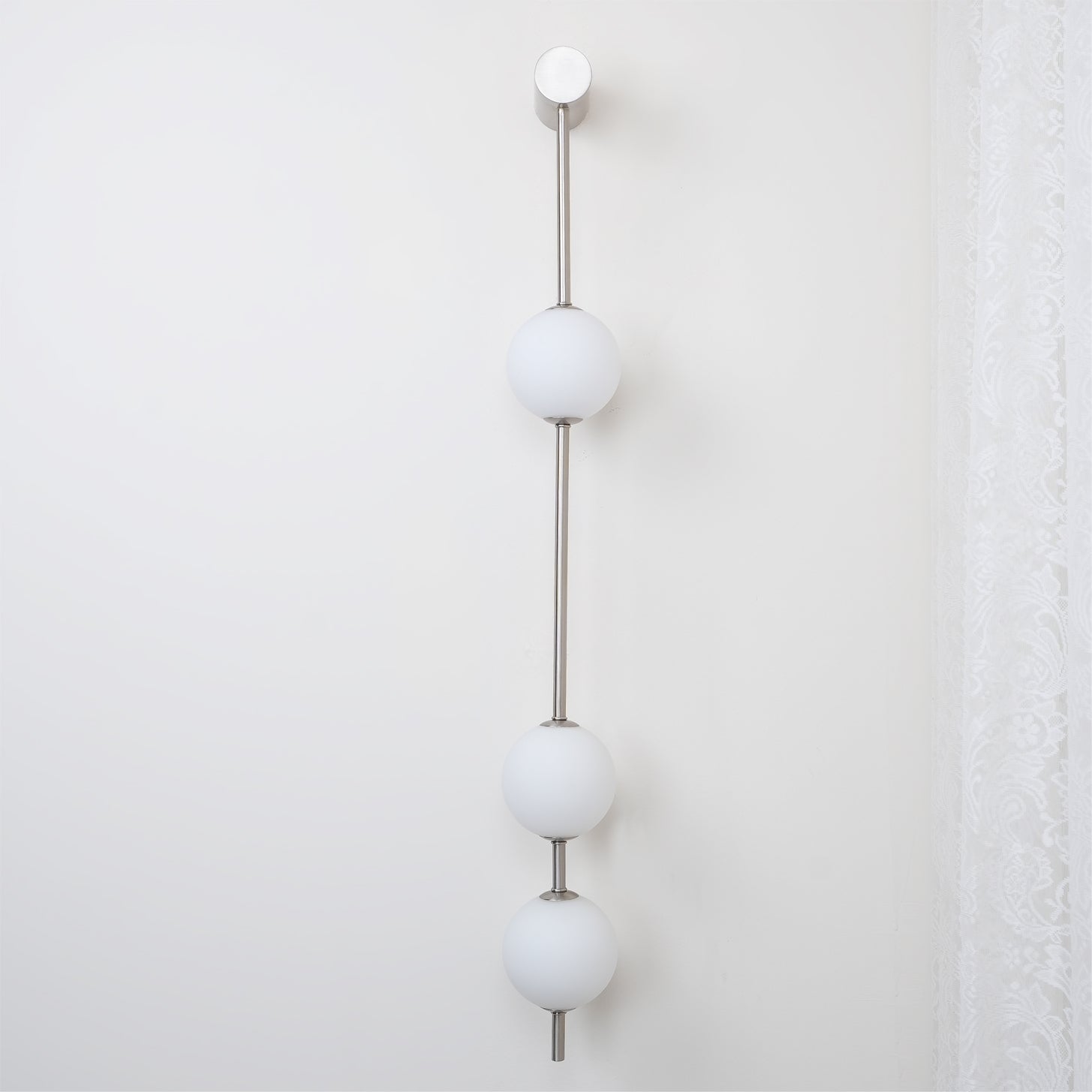 Modern Vertical Glass Globe Wall Sconce Brass LED Bracket Lighting for Interior