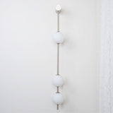 Modern Vertical Glass Globe Wall Sconce Brass LED Bracket Lighting for Interior