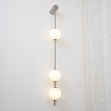 Modern Vertical Glass Globe Wall Sconce Brass LED Bracket Lighting for Interior