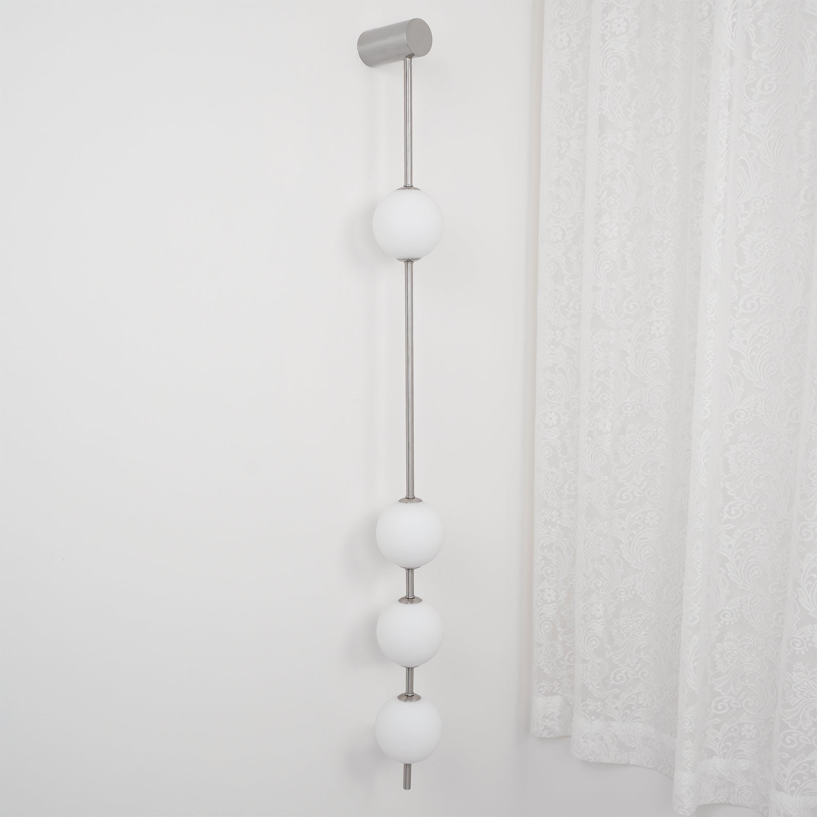 Modern Vertical Glass Globe Wall Sconce Brass LED Bracket Lighting for Interior
