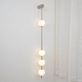 Modern Vertical Glass Globe Wall Sconce Brass LED Bracket Lighting for Interior