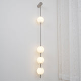 Modern Vertical Glass Globe Wall Sconce Brass LED Bracket Lighting for Interior