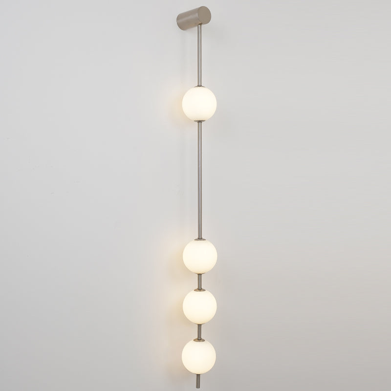 Modern Vertical Glass Globe Wall Sconce Brass LED Bracket Lighting for Interior
