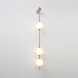Modern Vertical Glass Globe Wall Sconce Brass LED Bracket Lighting for Interior