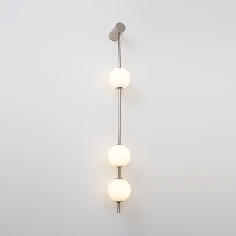 Modern Vertical Glass Globe Wall Sconce Brass LED Bracket Lighting for Interior