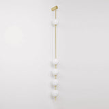 Modern Vertical Glass Globe Wall Sconce Brass LED Bracket Lighting for Interior