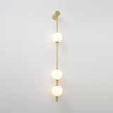 Modern Vertical Glass Globe Wall Sconce Brass LED Bracket Lighting for Interior