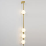 Modern Vertical Glass Globe Wall Sconce Brass LED Bracket Lighting for Interior