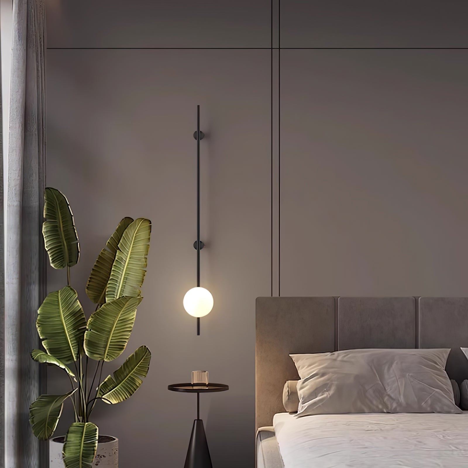 Modern Vertical Glass Sconce Wall Light Fixture for Hallway and Bedroom