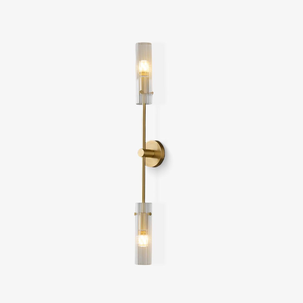 Modern Vertical LED Glass Tube Wall Sconce Brass Minimalist Indoor Lighting for Bedrooms