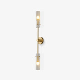 Modern Vertical LED Glass Tube Wall Sconce Brass Minimalist Indoor Lighting for Bedrooms