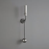 Modern Vertical LED Glass Tube Wall Sconce Brass Minimalist Indoor Lighting for Bedrooms
